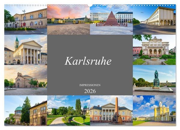 Produktbild: Karlsruhe Impressionen (Wandkalender 2026 DIN A2 quer), CALVENDO Monatskalender