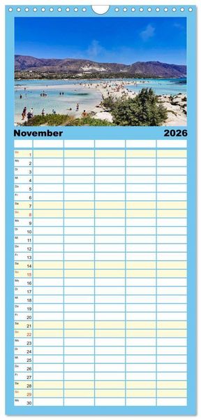Produktbild: Familienplaner 2026 - Kretas Wilder Westen mit 5 Spalten (Wandkalender, 21 x 45 cm) CALVENDO