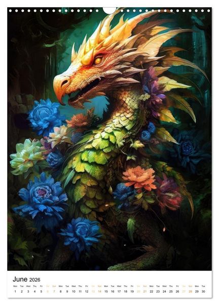 Produktbild: Mystical Drakes (Wall Calendar 2026 DIN A3 portrait), CALVENDO 12 Month Wall Calendar