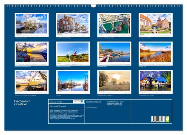 Produktbild: Fischerdorf Greetsiel (Wandkalender 2026 DIN A2 quer), CALVENDO Monatskalender