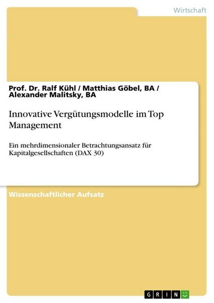 Produktbild: Innovative Verg&uuml;tungsmodelle im Top Management