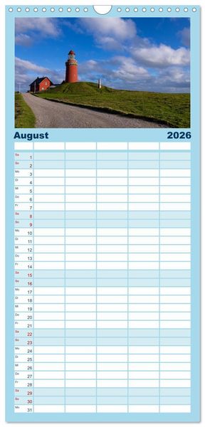 Produktbild: Familienplaner 2026 - D&auml;nemarks Nordseezauber mit 5 Spalten (Wandkalender, 21 x 45 cm) CALVENDO