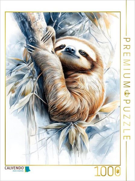 Produktbild: CALVENDO Puzzle Ein Faultier macht Pause | 1000 Teile Lege-Gr&ouml;&szlig;e 64x48cm Foto-Puzzle f&uuml;r gl&uuml;ckliche Stunden