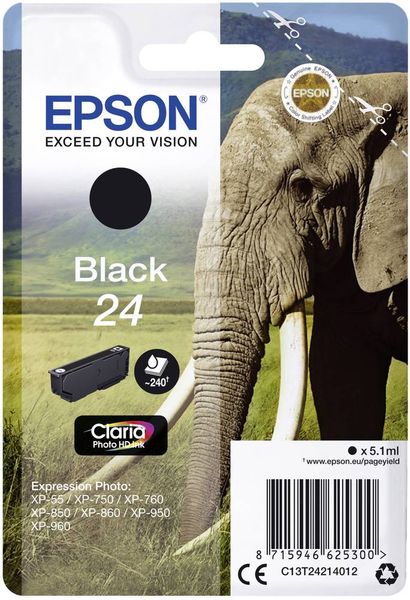 Epson Druckerpatrone T2421, 24 Original Schwarz C13T24214012