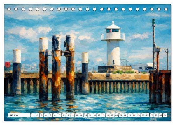 Produktbild: Leuchtt&uuml;rme an der Elbe - von Hamburg bis zur Elbm&uuml;ndung (Tischkalender 2027 DIN A5 quer), CALVENDO Monatskalender