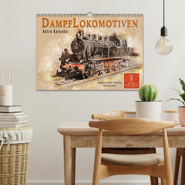 Produktbild: Dampflokomotiven - wundersch&ouml;ne Giganten auf Schienen (Wandkalender 2026 DIN A3 quer), CALVENDO Monatskalender