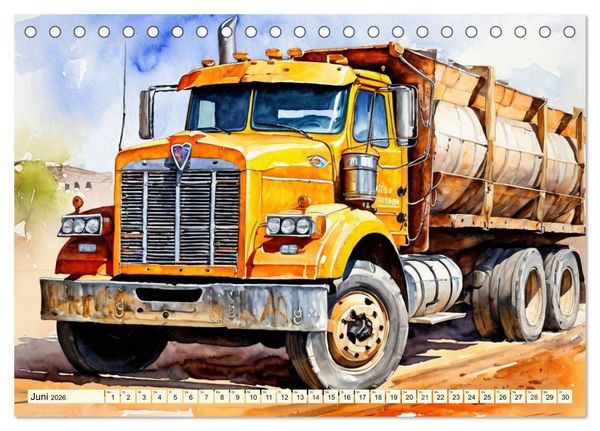 Produktbild: Nostalgische Trucks (Tischkalender 2026 DIN A5 quer), CALVENDO Monatskalender