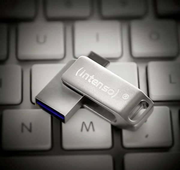 Produktbild: Intenso cMobile Line USB-Stick 128 GB Silber 3536491 USB-C&reg; (USB 3.2 Gen 1), USB-A (USB 3.2 Gen 1)