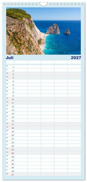 Produktbild: Familienplaner 2027 - Zakynthos - die liebenswerte Insel mit 5 Spalten (Wandkalender, 21 x 45 cm) CALVENDO