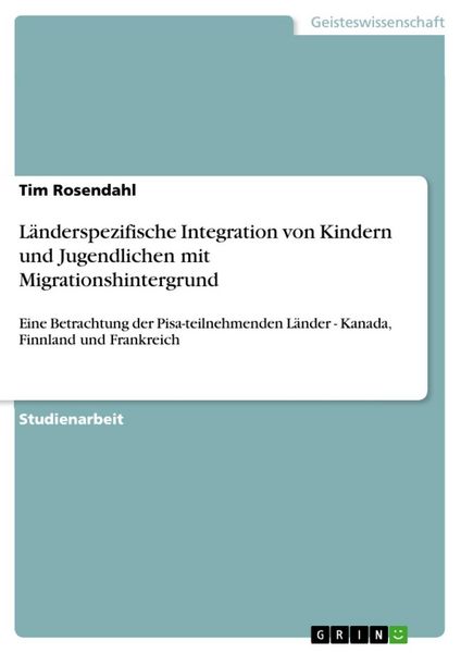 Produktbild: L&auml;nderspezifische Integration von Kindern und Jugendlichen mit Migrationshintergrund