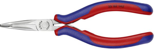 Produktbild: Knipex 35 82 145 Elektronik- u. Feinmechanik Flachrundzange 45&deg; gebogen Werkzeugstahl 145mm
