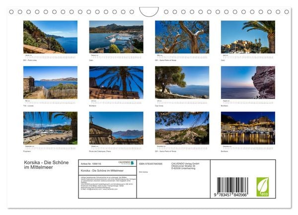 Produktbild: Korsika - Die Sch&ouml;ne im MIttelmeer (Wandkalender 2026 DIN A4 quer), CALVENDO Monatskalender