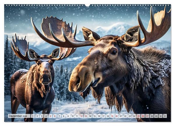 Produktbild: Im magischen Reich der Elche (Wandkalender 2026 DIN A2 quer), CALVENDO Monatskalender