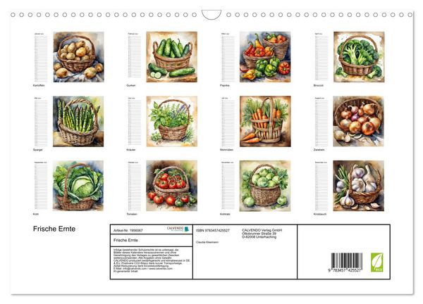 Produktbild: Frische Ernte (Wandkalender 2026 DIN A3 quer), CALVENDO Monatskalender