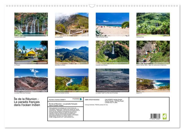 Produktbild: &Icirc;le de la R&eacute;union - Le paradis fran&ccedil;ais dans l'oc&eacute;an Indien (Calendrier mural 2026 DIN A2 vertical), CALVENDO calendrier mensuel