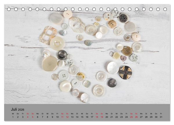 Produktbild: Die Art der Kn&ouml;pfe (Tischkalender 2026 DIN A5 quer), CALVENDO Monatskalender
