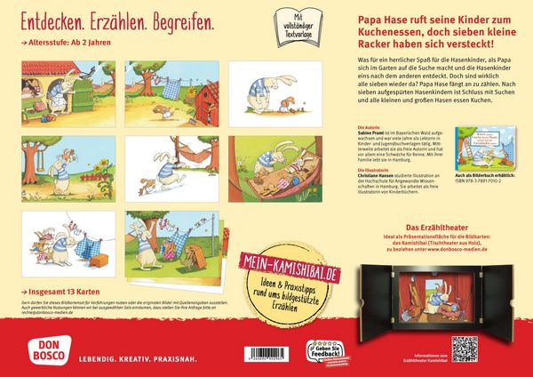 Produktbild: Wenn sieben freche kleine Hasen schnell in die Verstecke rasen. Kamishibai Bildkartenset