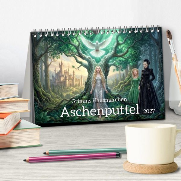 Produktbild: Grimms Hausm&auml;rchen Aschenputtel (Tischkalender 2027 DIN A5 quer), CALVENDO Monatskalender