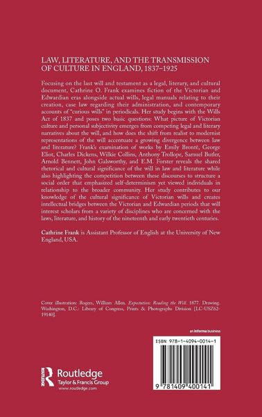 Produktbild: Law, Literature, and the Transmission of Culture in England, 1837-1925