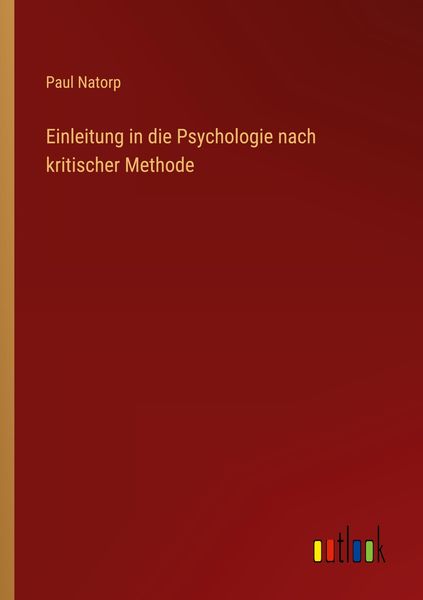 Produktbild: Einleitung in die Psychologie nach kritischer Methode