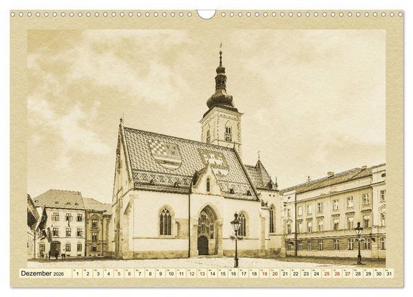 Produktbild: Zagreb &ndash; Ein Kalender im Zeitungsstil (Wandkalender 2026 DIN A3 quer), CALVENDO Monatskalender