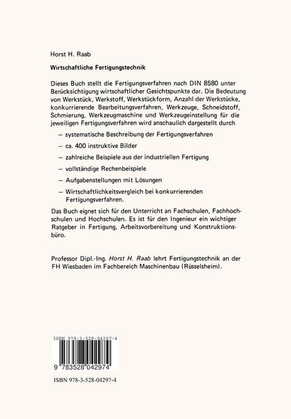 Produktbild: Wirtschaftliche Fertigungstechnik
