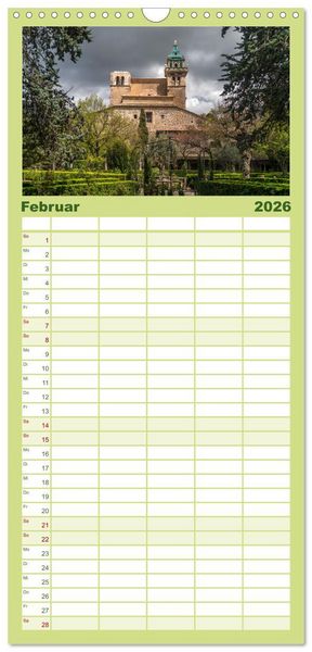 Produktbild: Familienplaner 2026 - Spanien - Balearen - Mallorca mit 5 Spalten (Wandkalender, 21 x 45 cm) CALVENDO