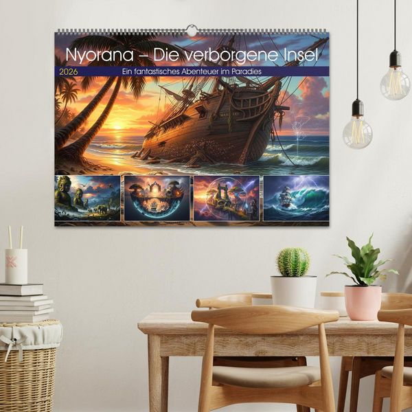 Produktbild: Nyorana &ndash; Die verborgene Insel (Wandkalender 2026 DIN A2 quer), CALVENDO Monatskalender