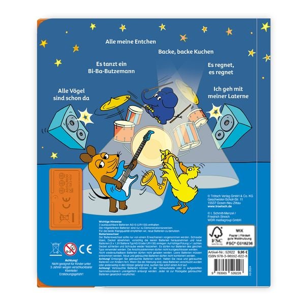 Produktbild: Tr&ouml;tsch Die Maus Soundbuch Erste Kinderlieder