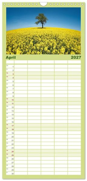 Produktbild: Familienplaner 2027 - Farbenfrohe Heimat mit 5 Spalten (Wandkalender, 21 x 45 cm) CALVENDO