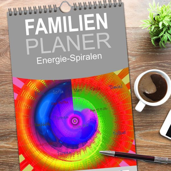 Produktbild: Familienplaner 2026 - Energie-Spiralen mit 5 Spalten (Wandkalender, 21 x 45 cm) CALVENDO