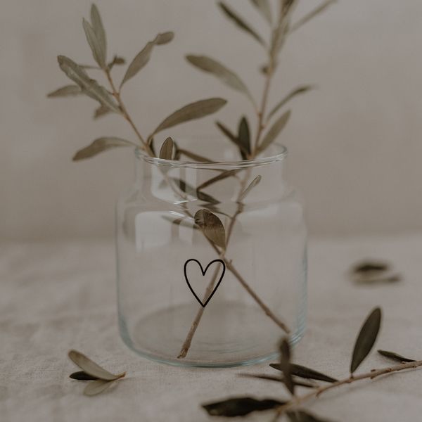 Produktbild: Vase aus Glas mittel Herz