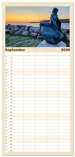 Produktbild: Familienplaner 2026 - Malm&ouml; in Schweden mit 5 Spalten (Wandkalender, 21 x 45 cm) CALVENDO