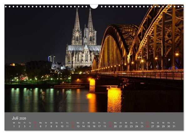 Produktbild: K&Ouml;LN BEI NACHT (Wandkalender 2026 DIN A3 quer), CALVENDO Monatskalender