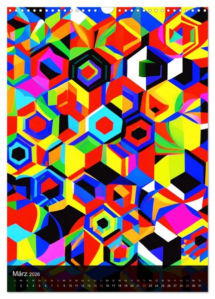 Produktbild: OP Art Nichts f&uuml;r schwache Augen (Wandkalender 2026 DIN A3 hoch), CALVENDO Monatskalender