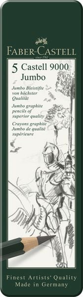 Produktbild: Faber-Castell Bleistifte Castell 9000 Jumbo HB 2B 4B 6B 8B, 5er Set