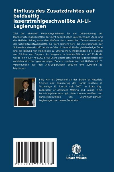 Produktbild: Einfluss des Zusatzdrahtes auf beidseitig laserstrahlgeschwei&szlig;te Al-Li-Legierungen