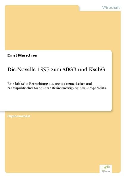 Produktbild: Die Novelle 1997 zum ABGB und KschG