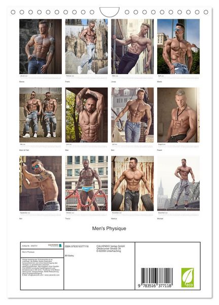 Produktbild: Men's Physique (Wandkalender 2026 DIN A4 hoch), CALVENDO Monatskalender