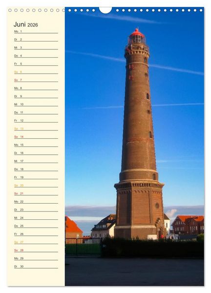 Produktbild: Deutsche Leuchtt&uuml;rme - maritimer Geburtstagsplaner (Wandkalender 2026 DIN A3 hoch), CALVENDO Monatskalender