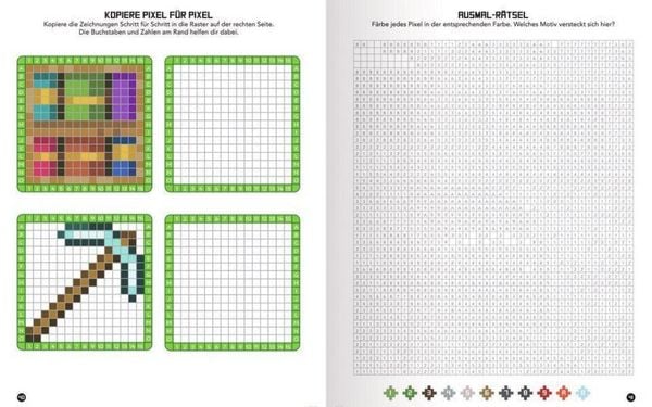Produktbild: Pixel-Malbuch f&uuml;r Minecrafter &ndash; Crafting Spezial - 70 Pixel-Ausmalbilder aus der Minecraft-Welt