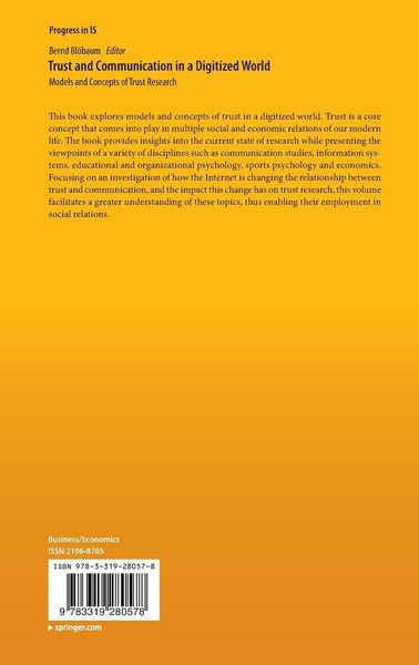 Produktbild: Trust and Communication in a Digitized World