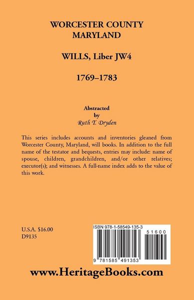 Produktbild: Worcester Will Books, Liber JW4, 1769-1783