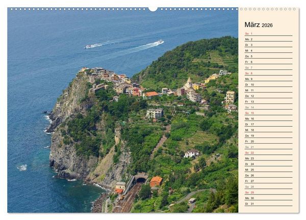 Produktbild: Cinque Terre - Malerische, vertr&auml;umte D&ouml;rfer an der ligurischen K&uuml;ste (Wandkalender 2026 DIN A2 quer), CALVENDO Monatskalender