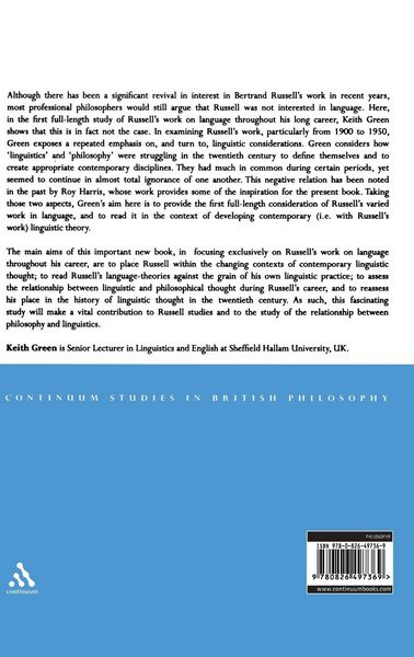 Produktbild: Bertrand Russell, Language and Linguistic Theory