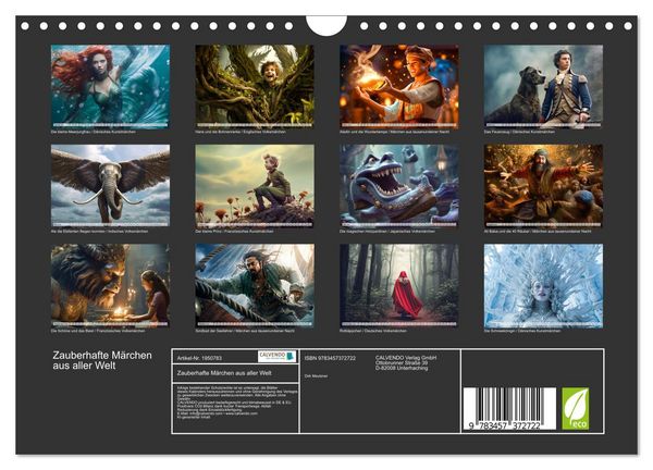 Produktbild: Zauberhafte M&auml;rchen aus aller Welt (Wandkalender 2026 DIN A4 quer), CALVENDO Monatskalender