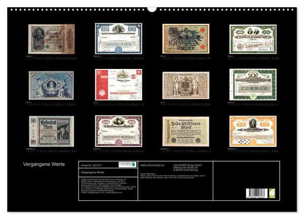 Produktbild: Vergangene Werte (Wandkalender 2026 DIN A2 quer), CALVENDO Monatskalender