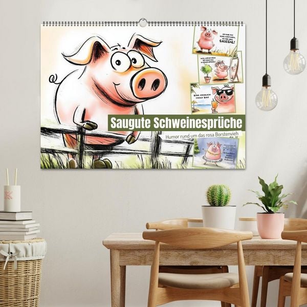Produktbild: Saugute Schweinespr&uuml;che (Wandkalender 2026 DIN A2 quer), CALVENDO Monatskalender