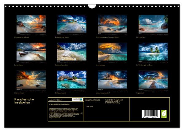 Produktbild: Paradiesische Inselwelten (Wandkalender 2026 DIN A3 quer), CALVENDO Monatskalender