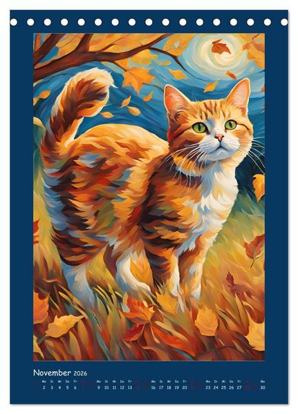 Produktbild: Katzen im Farbenspiel (Tischkalender 2026 DIN A5 hoch), CALVENDO Monatskalender